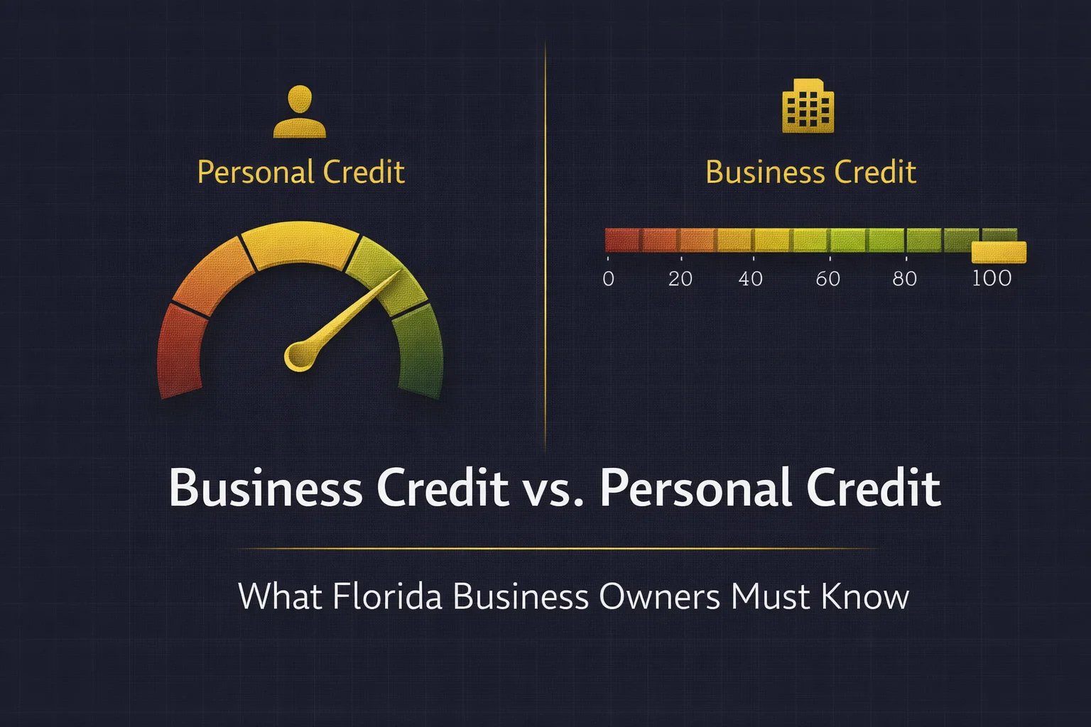 Business credit vs. personal credit in Florida — FICO score and Paydex score comparison