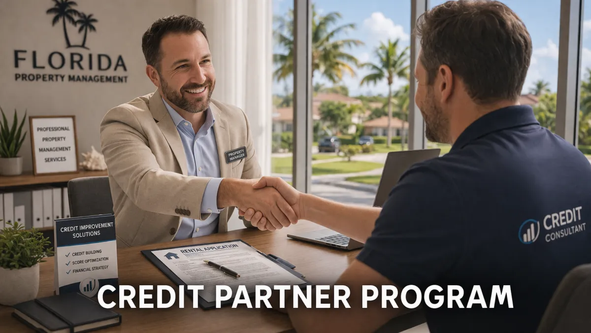 Florida property manager shaking hands with a credit partner